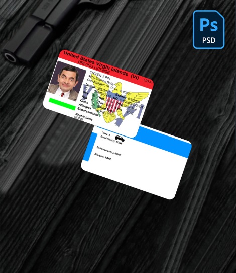 USA Virgin Islands driving license  PSD